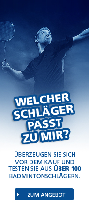 Testen Sie �ber 100 Badmintonschl�ger