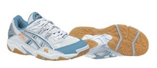 Asics Gel Hunter weiss/blau Indoorschuhe Damen (37,5+42)