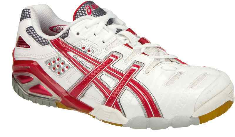 Asics Gel Sensei 3 weiss/rot Volleyballschuhe Damen (Gr&ouml;&szlig;e 43,5)