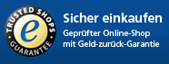 Gepr�fter Online-Shop mit kostenloser Geld-zur�ck- Garantie von Trusted Shops