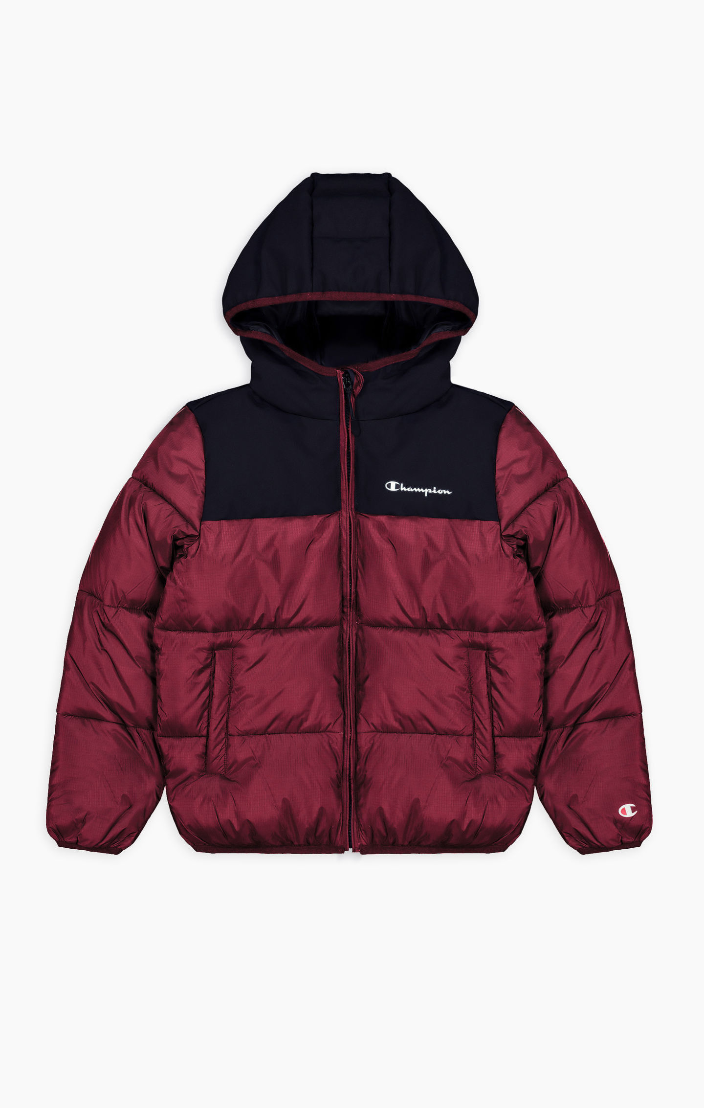 Champion Steppjacke Legacy mit Kapuze Champion Schriftzug am Rücken (warm, gefüttert, winddicht) rot Kinder, Größe: 164 Image