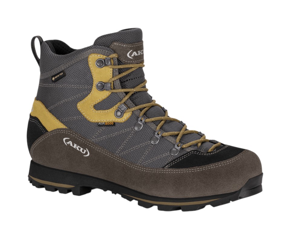 AKU Wanderschuhe Trekker Lite III Wide GTX (wasserdicht, weit) dunkelbraun/mustard Herren, Größe Euro (US): 44 (10)