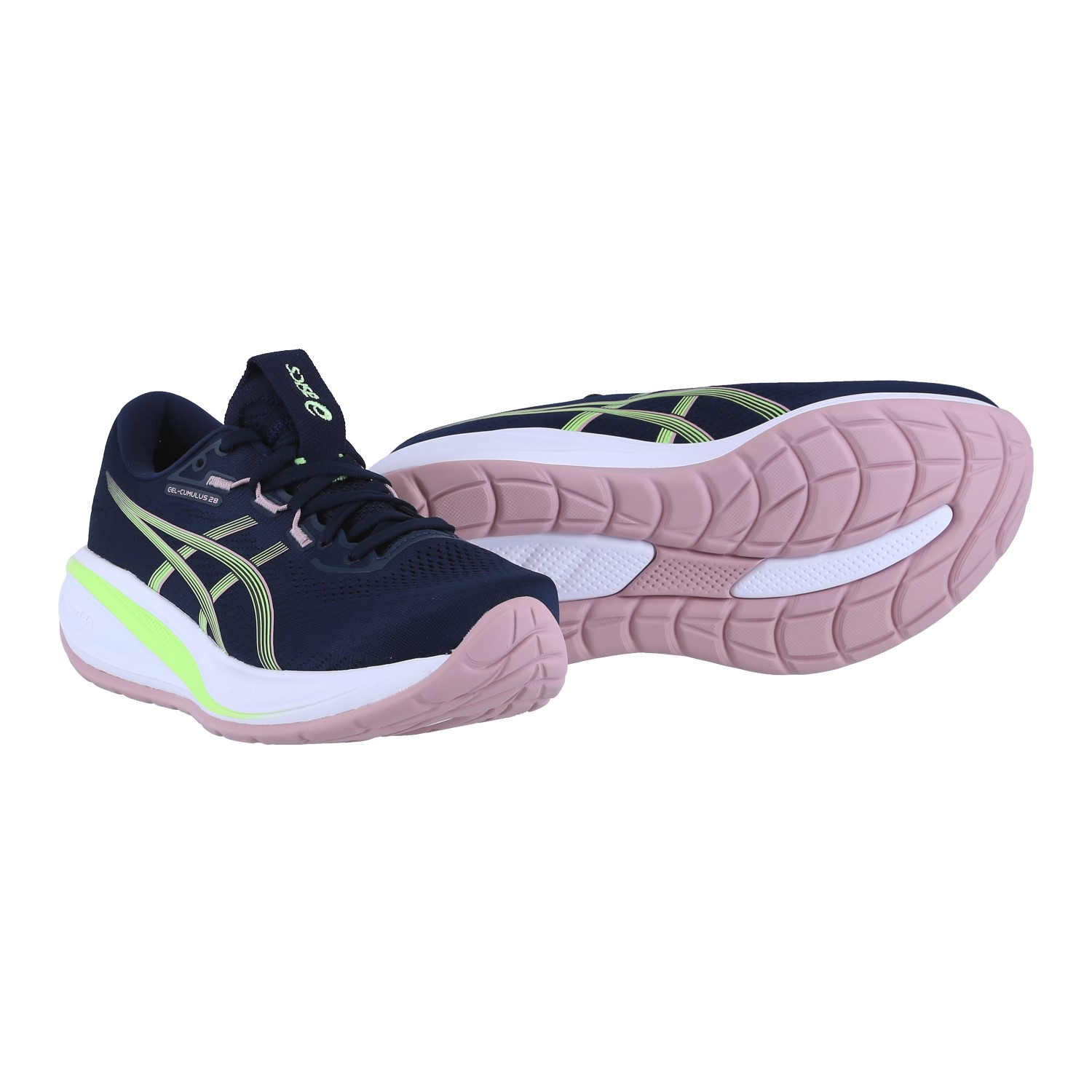 Asics Laufschuhe Gel Cumulus 28 (Dämpfung) dunkelblau/lime Damen, Größe Euro (US): 40,5 (9) Image
