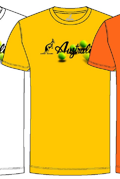 Australian Tennis Tshirt Australian Balls (Baumwolle) gelb Herren