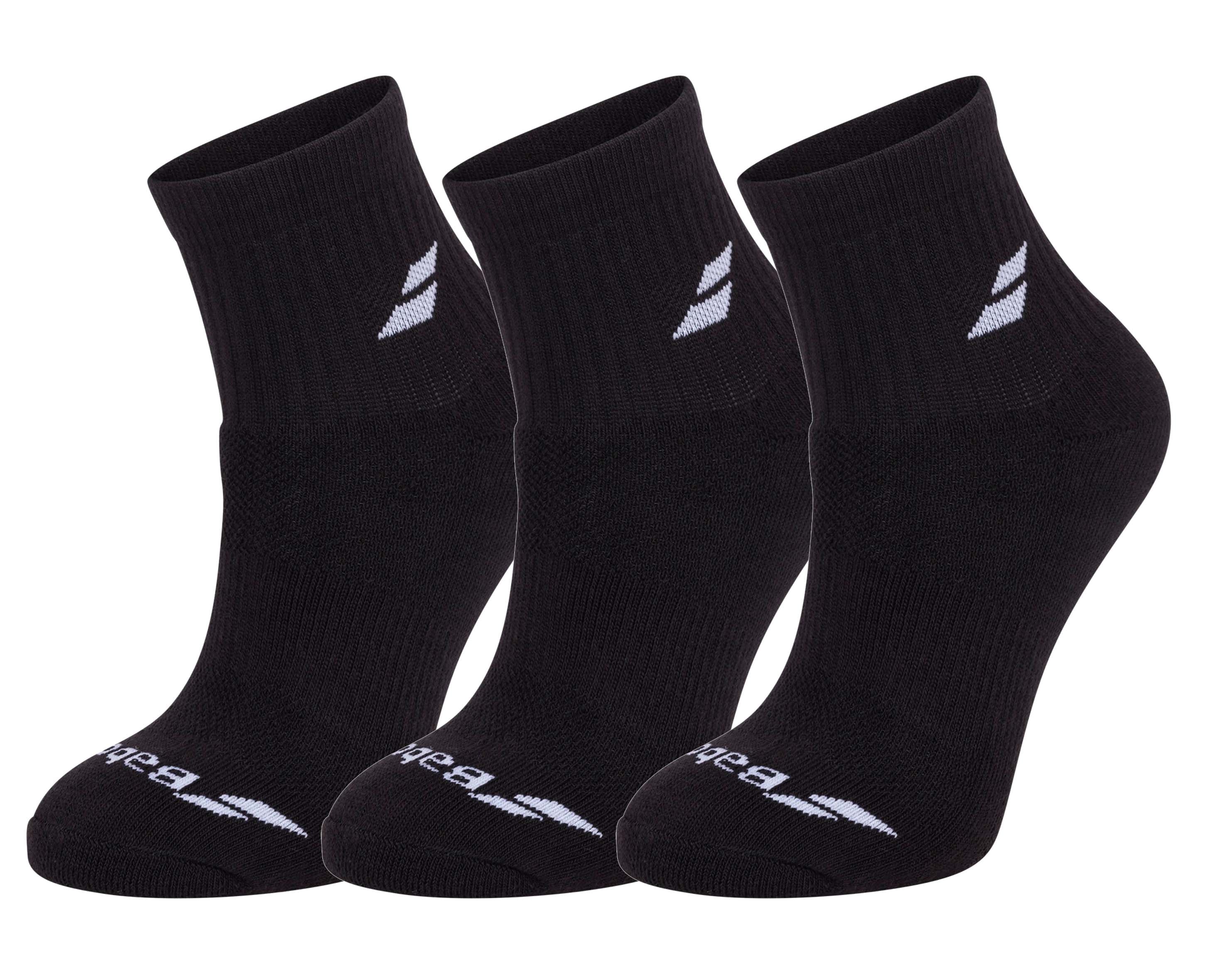 Babolat Tennissocken 3 Paar | Schwarz, Größe 35-38 | Halbhoch Mit Baumwolle
