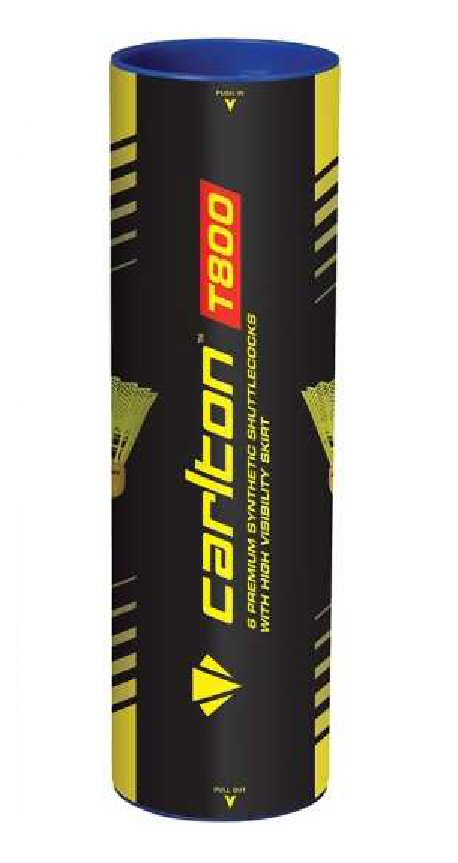 Carlton Badmintonbälle T800 Nylon (Federbälle) Dose gelb 6er, Geschwindigkeit: schnell Image