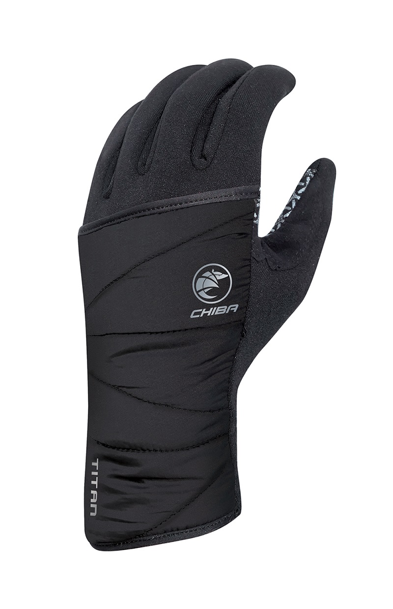 Chiba Fahrrad Winter-Handschuhe Polarfleece Titan schwarz