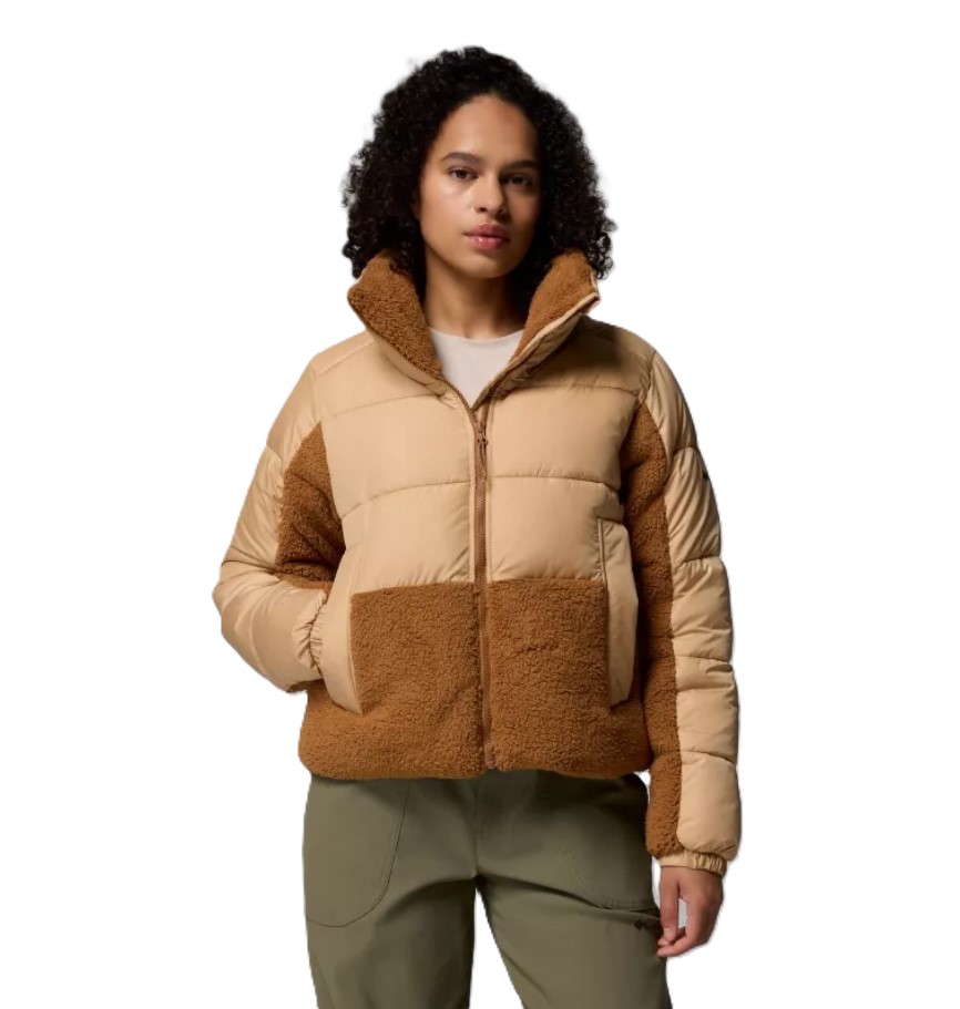 Columbia Winterjacke Leadbetter Point II Sherpa Hybrid (Thermarator Isolierung, weiche Sherpa-Einsätze) hellbraun Damen, Größe: M