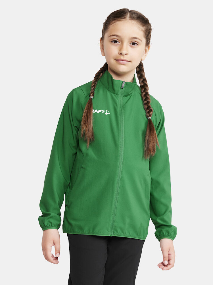 Craft Sport-Trainingsjacke Rush 2.0 Full Zip (hohe Elastizität) grün Kinder