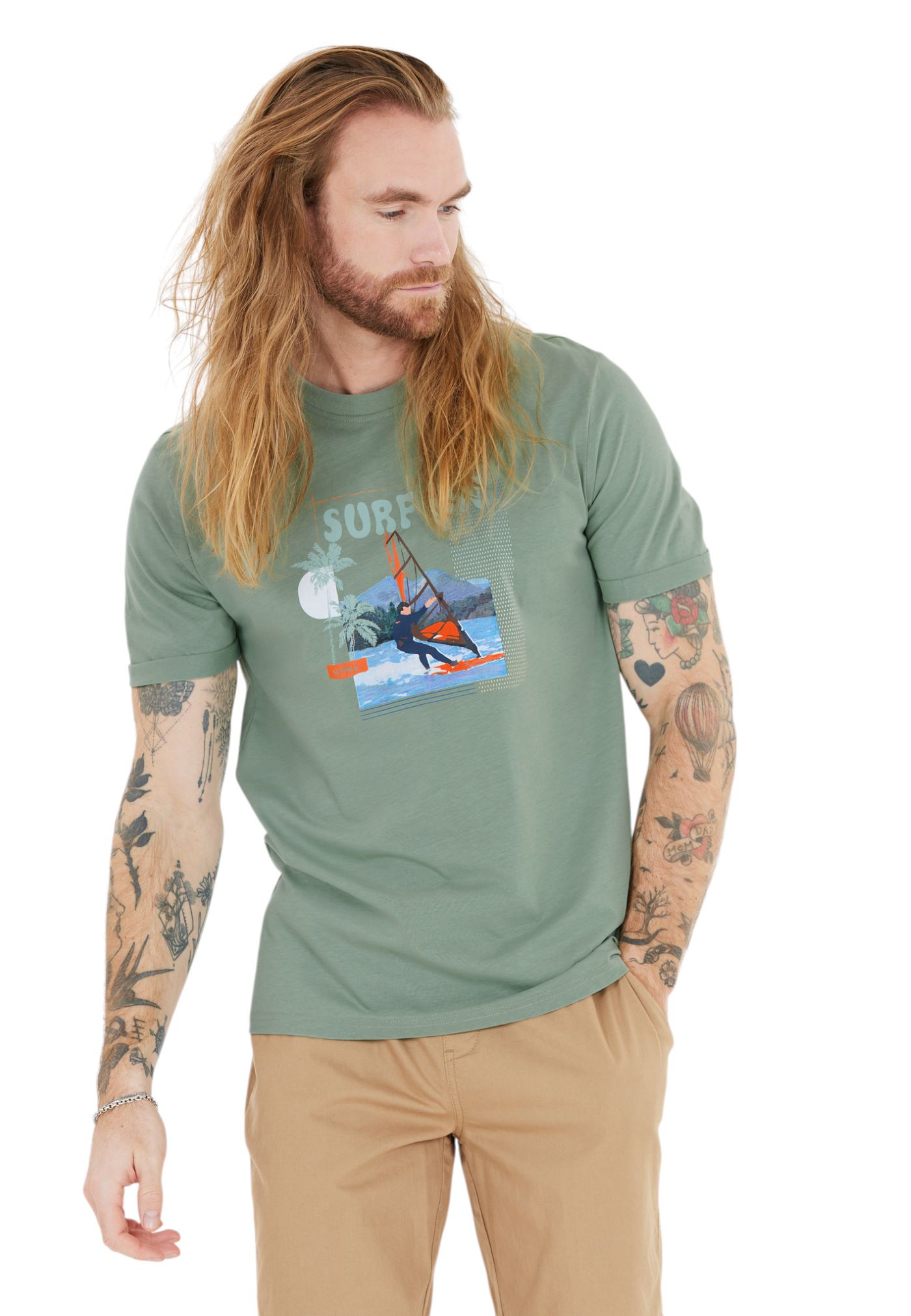 Cruz Freizeit-Tshirt Desmond (Baumwolle) grün Herren, Größe: S Image