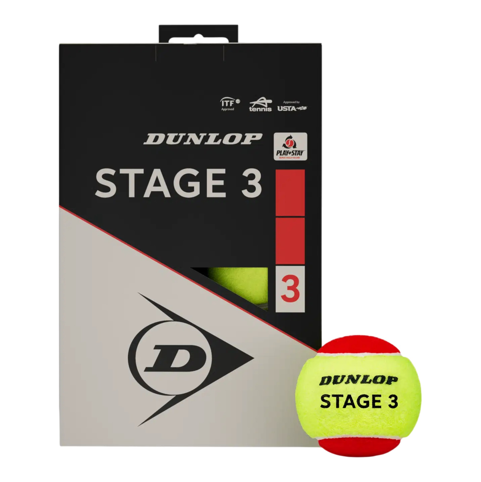 Dunlop Methodikbälle Stage 3 gelb/rot 12er im Karton