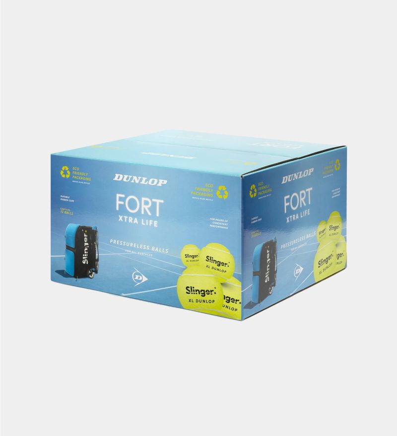 Dunlop Tennisbälle Fort Xtra Life (drucklos, speziell für Slinger