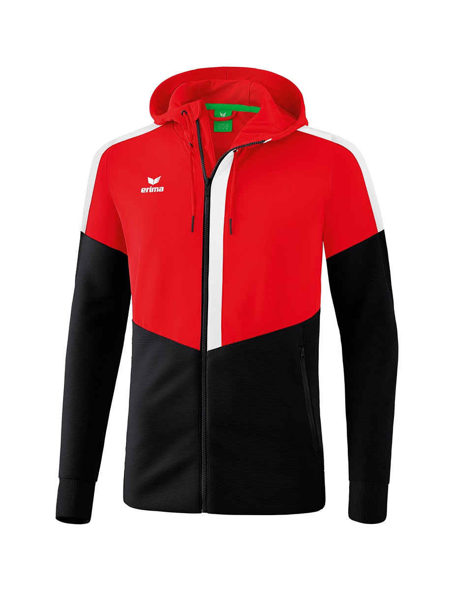 Erima Trainingsjacke Squad mit Kapuze rot/schwarz/weiss Herren