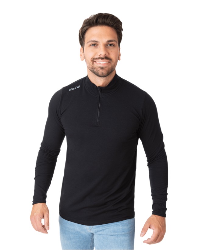 Erima Sport-Langarmschirt Rolli Half-Zip (weiches Stretchmaterial) schwarz Herren