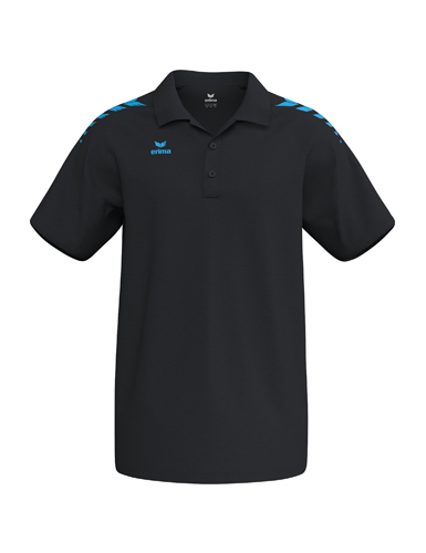 Erima Sport-Polo CMPT Wings (Baumwolle-Mischung, bequeme Passform) schwarz/curacaoblau Herren, Größe: M Image