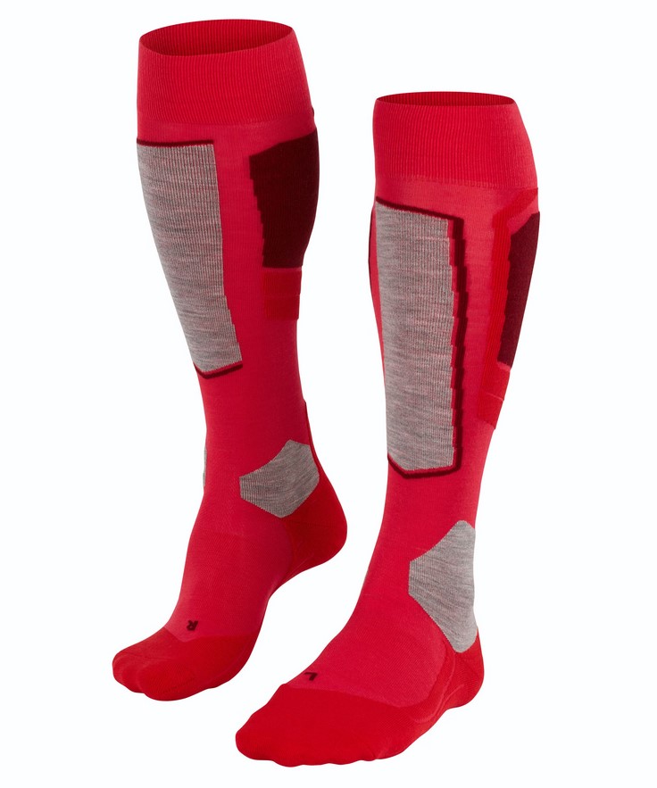 Falke Skisocke SK4 (für sportliche Skifahrerinnen) pink/grau/rot Damen - 1 Paar