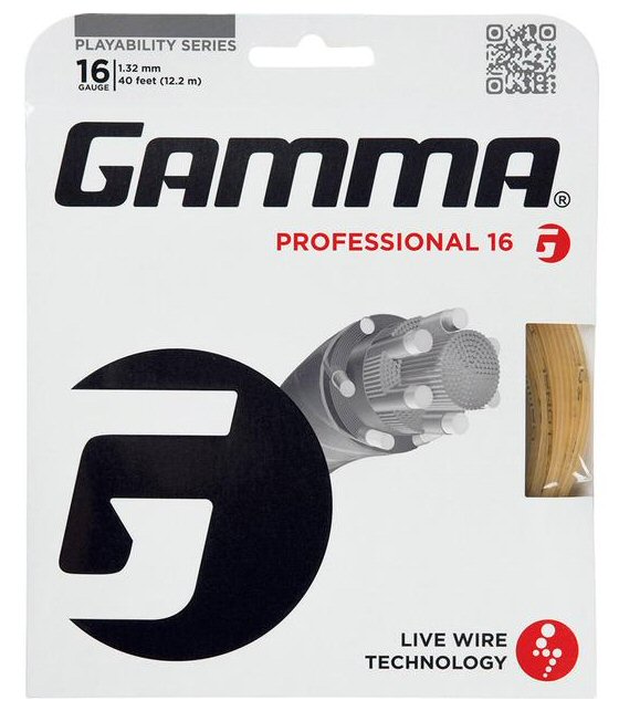 Gamma Tennissaite Live Wire Professional (Touch+Armschonung) natur 12m Set