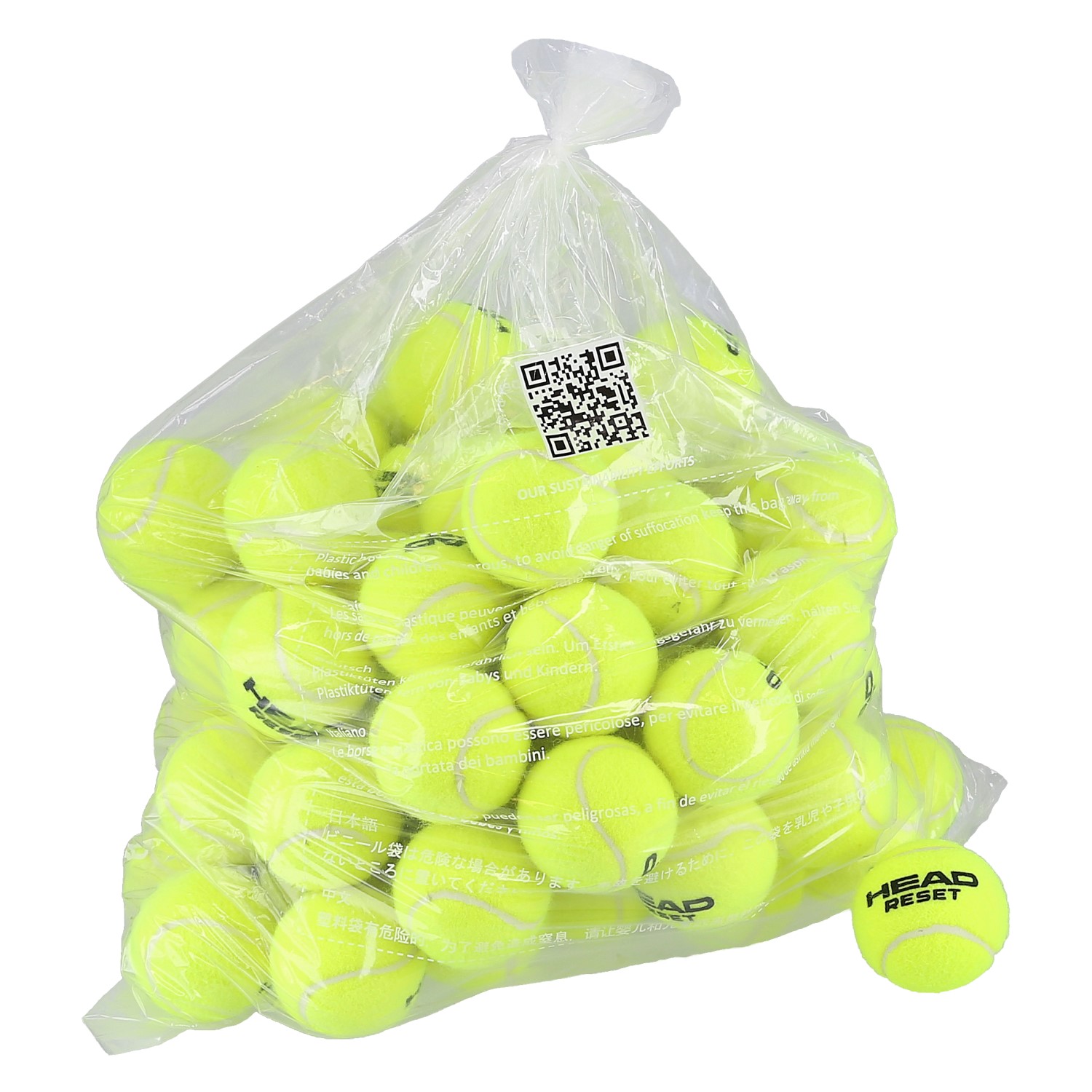 Head Tennisbälle Reset (drucklos, Ballmaschine) gelb 72er im Polybag