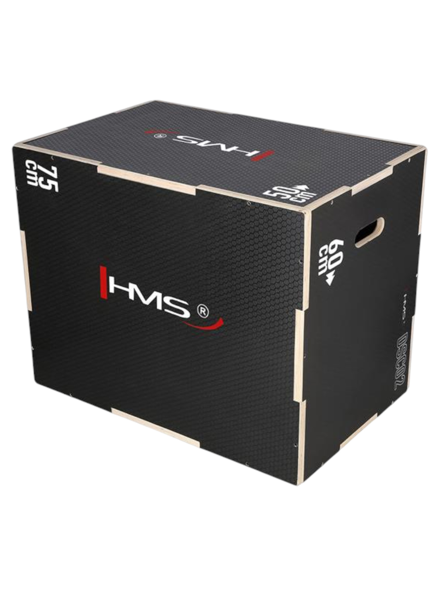 HMS Fitness Sprungbox DSC02 Plyo-Box (Holzkasten, 75x60x50cm) schwarz