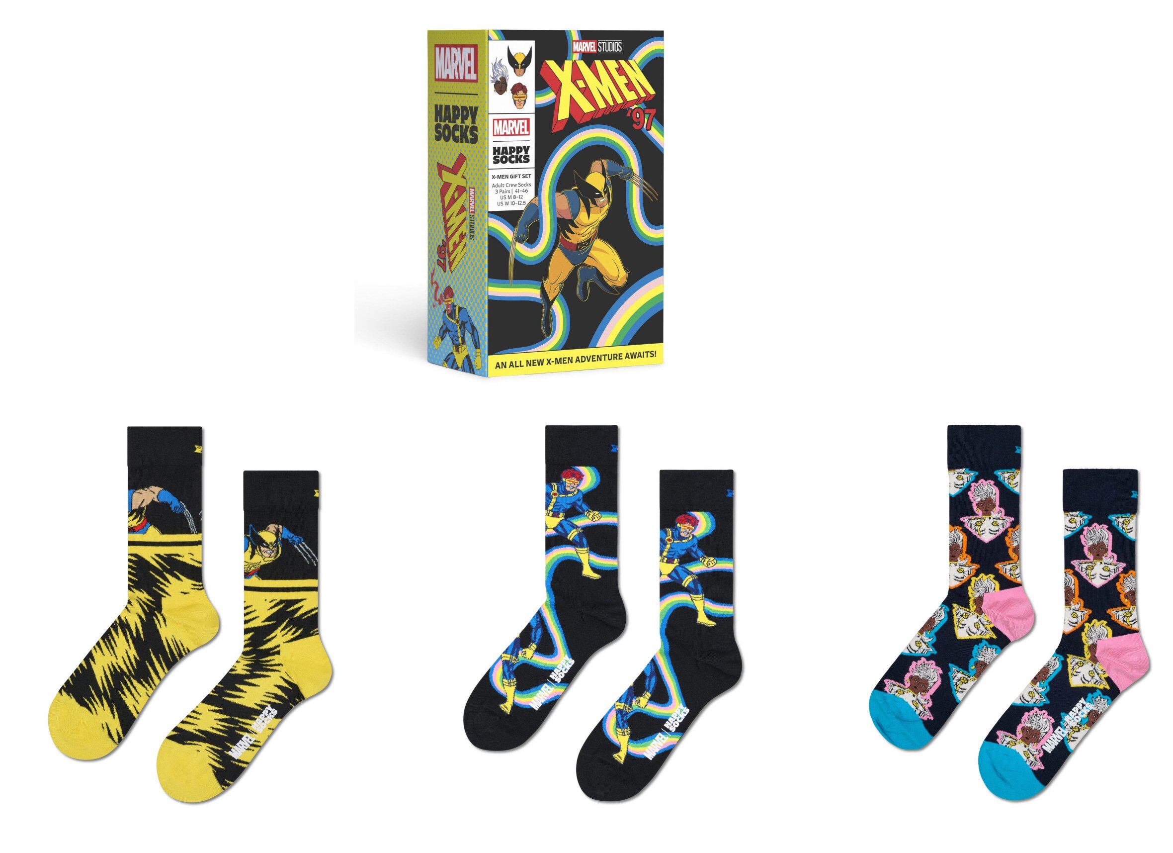 Happy Socks Gemischt Farbenfrohe Geschenkbox An Baumwollsocken Für