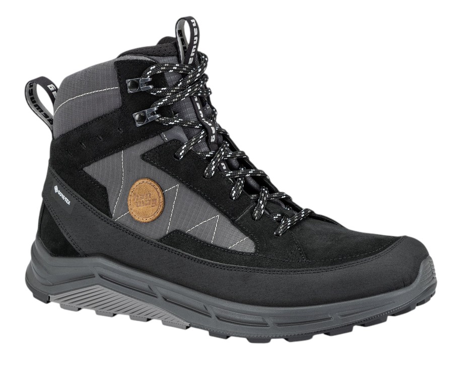 Hanwag Wanderschuhe Rotpunkt Light MID GTX (Veloursleder/Textil, wasserdicht) schwarz/anthrazitgrau Herren, Größe Euro (US): 43 (10)
