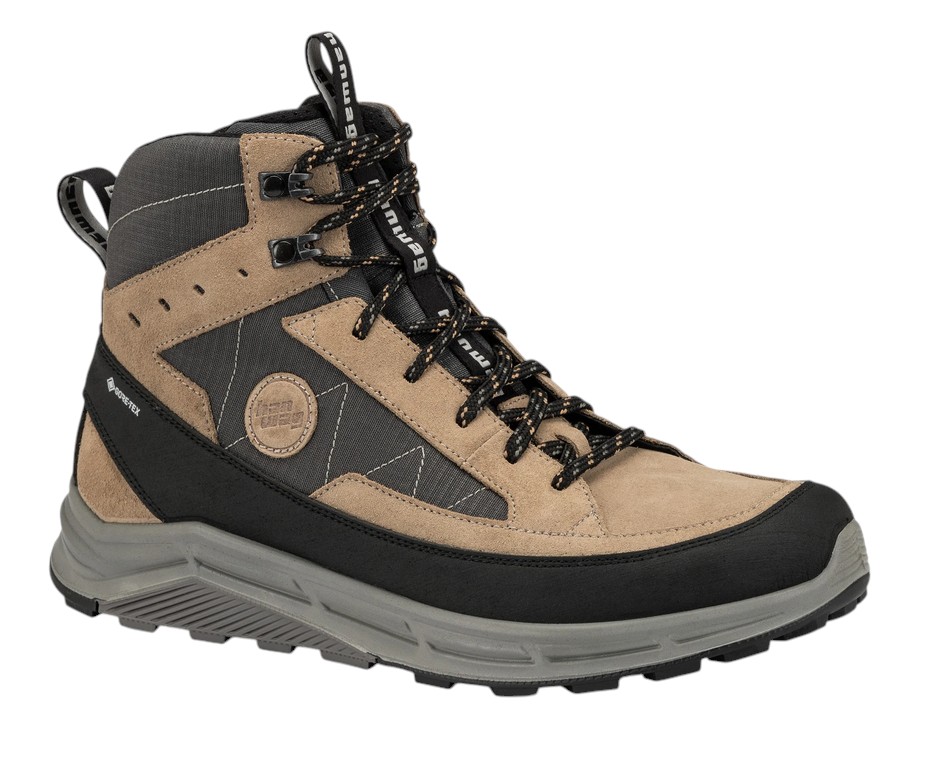 Hanwag Wanderschuhe Rotpunkt Light MID GTX (Veloursleder/Textil, wasserdicht) braun/anthrazitgrau Herren, Größe Euro (US): 45 (11,5)