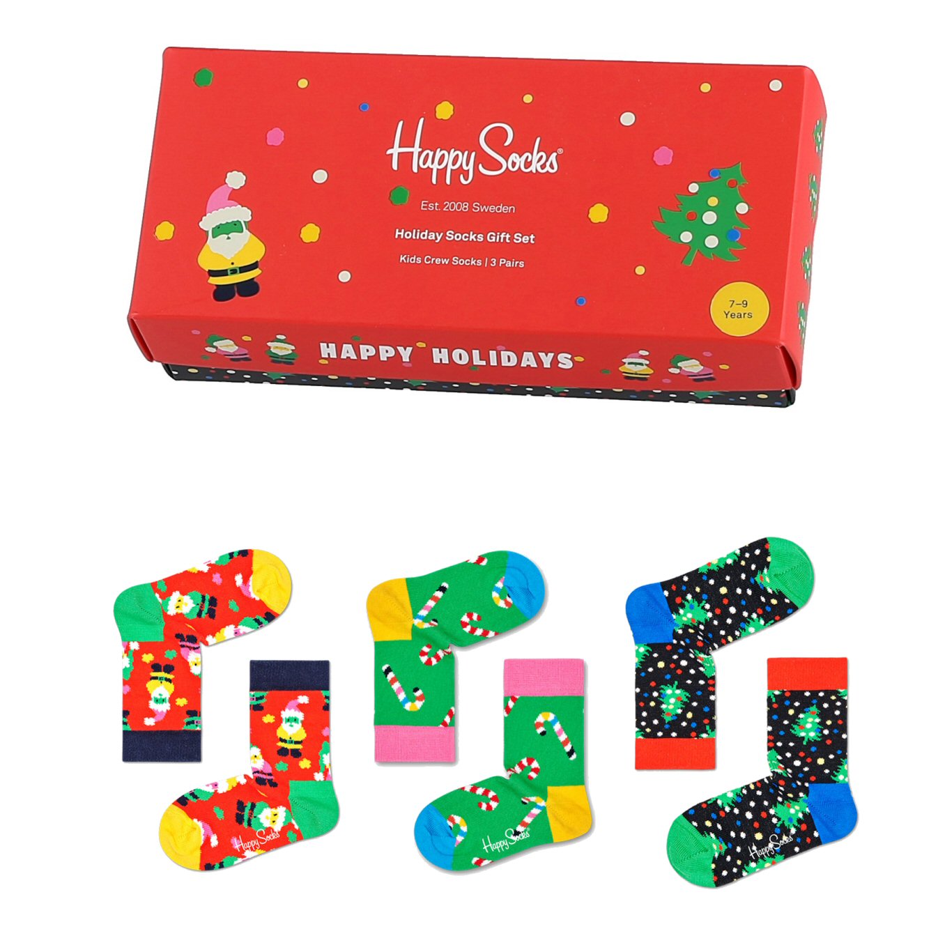 Happy Socks Tagessocke Kids Holiday Gift Geschenkbox Kinder 3 Paar