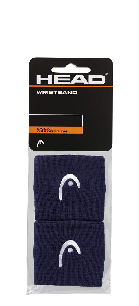 Head Schweissband Handgelenk Logo navyblau - 2 Stück