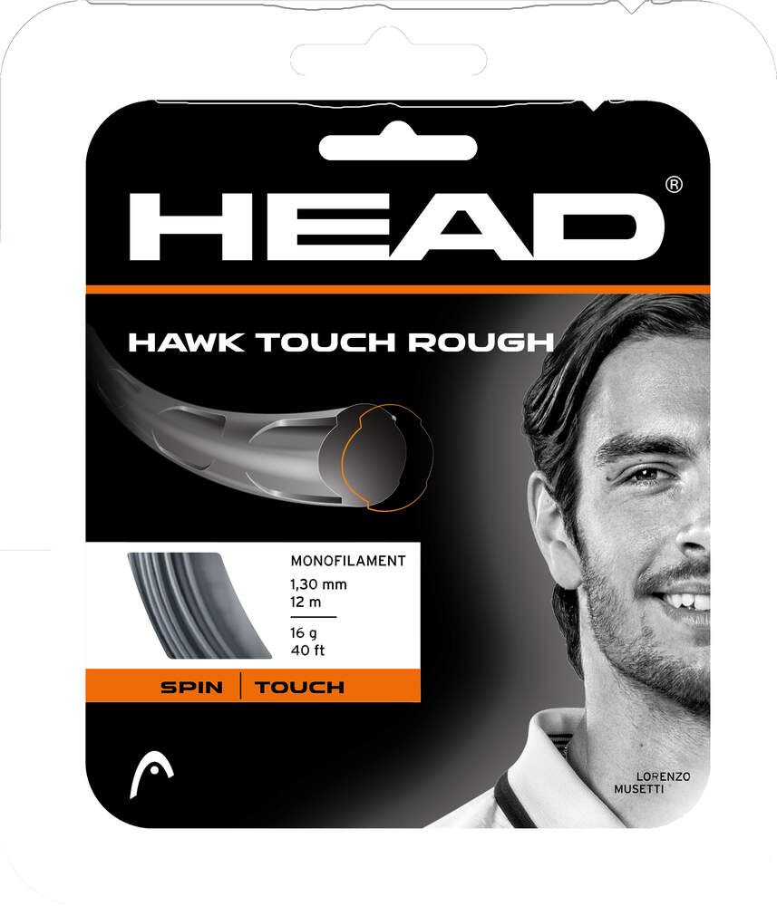 Head Tennissaite Hawk Touch Rough (Kontrolle+Spin) schwarz 12m Set