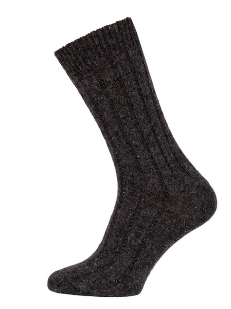 HomeOfSocks Wollsocke Hygge Alpaka (Schurwolle und Alpakawolle) anthrazitgrau - 1 Paar, Größe: 47-50