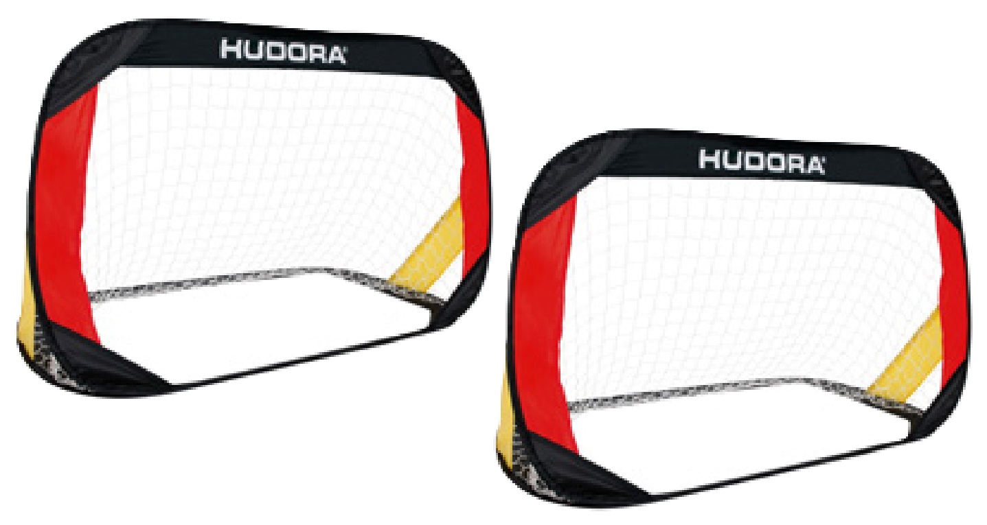 Hudora Fussballtore Pop Up schwarz/rot/gold - 2 Tore