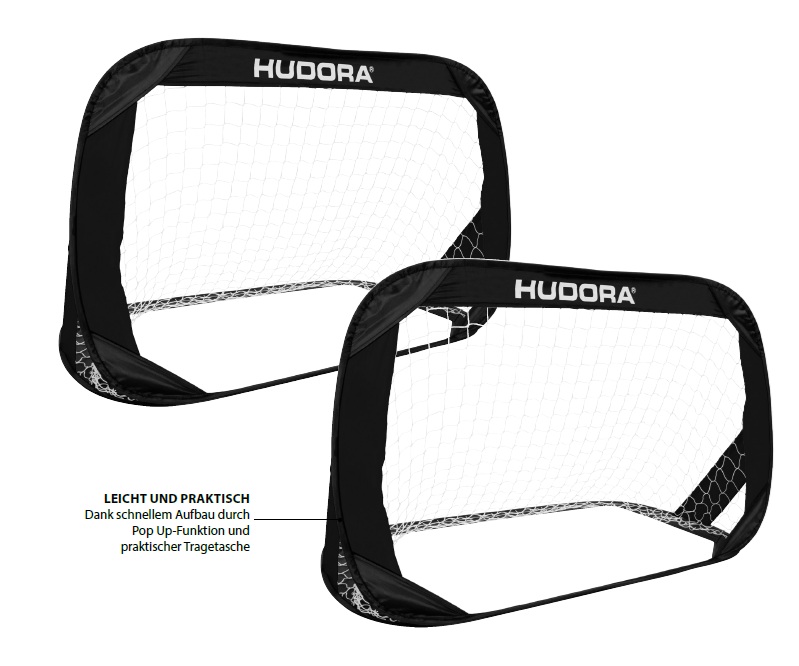 Hudora Fussballtore Pop Up schwarz - 2 Tore