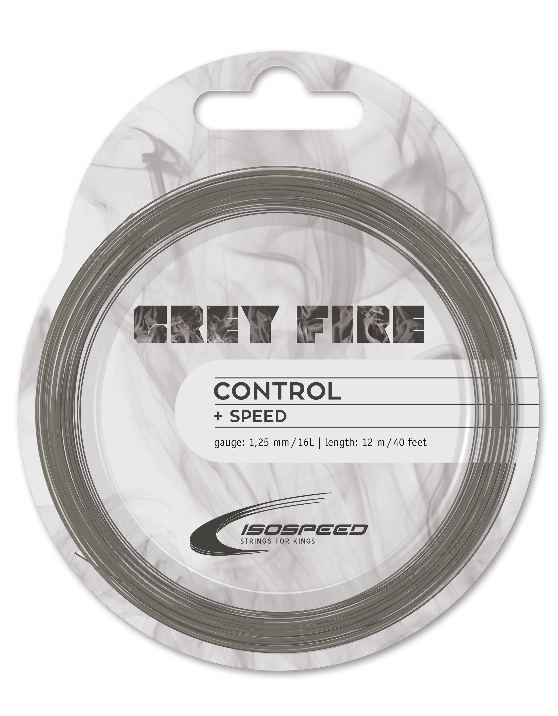 IsoSpeed Tennissaite Grey Fire (Haltbarkeit+Kontrolle) grau 12m Set, Saitendicke: 1.30 Image