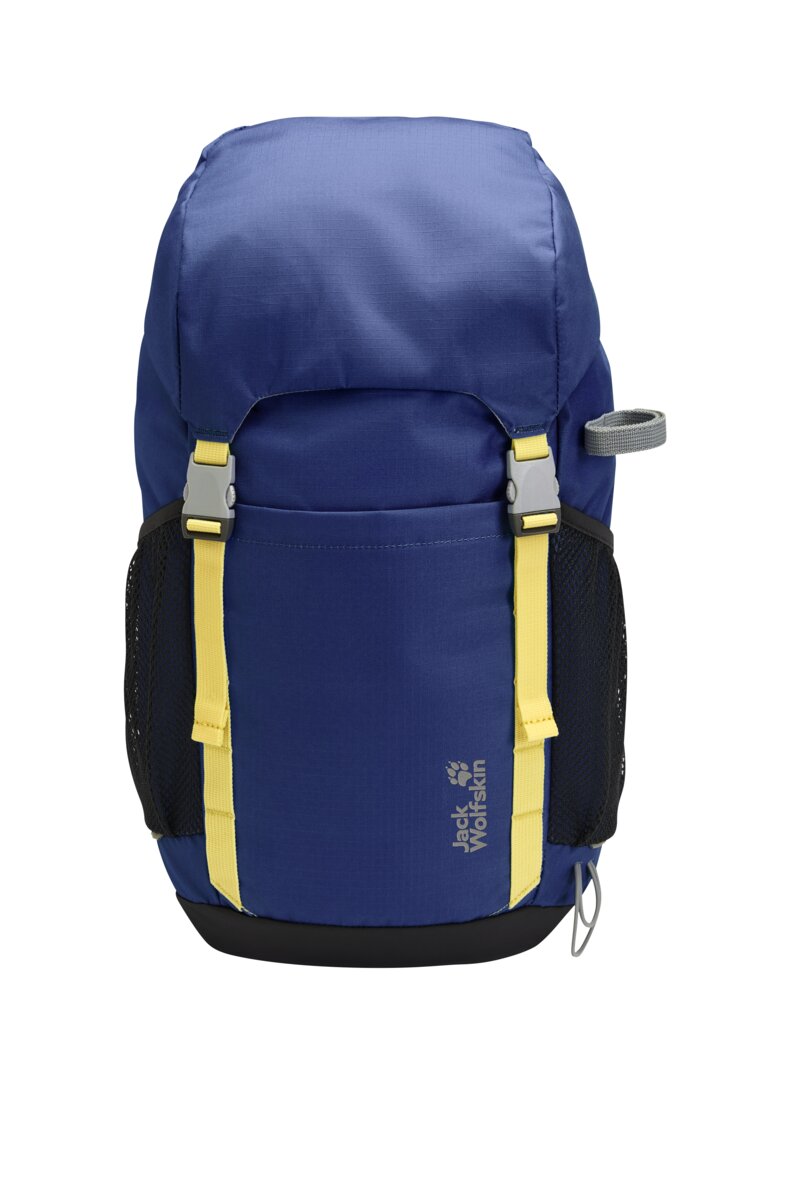 Jack Wolfskin Kinder-Wanderrucksack Explorer (bequemes Tragesystem, für Kinder ab 6 Jahren) blau/gelb 20 Liter