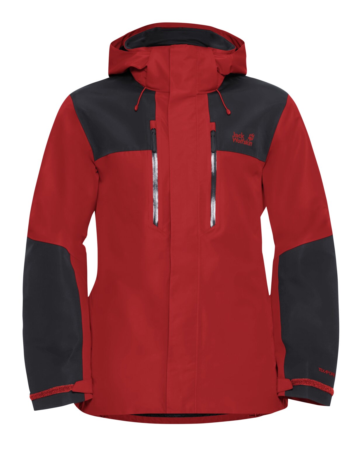 Jack Wolfskin Wanderjacke-/Regenjacke Jasper 2-Lagen (Wetterschutzjacke, wasserdicht, winddicht) rot/schwarz Herren, Größe: M Image