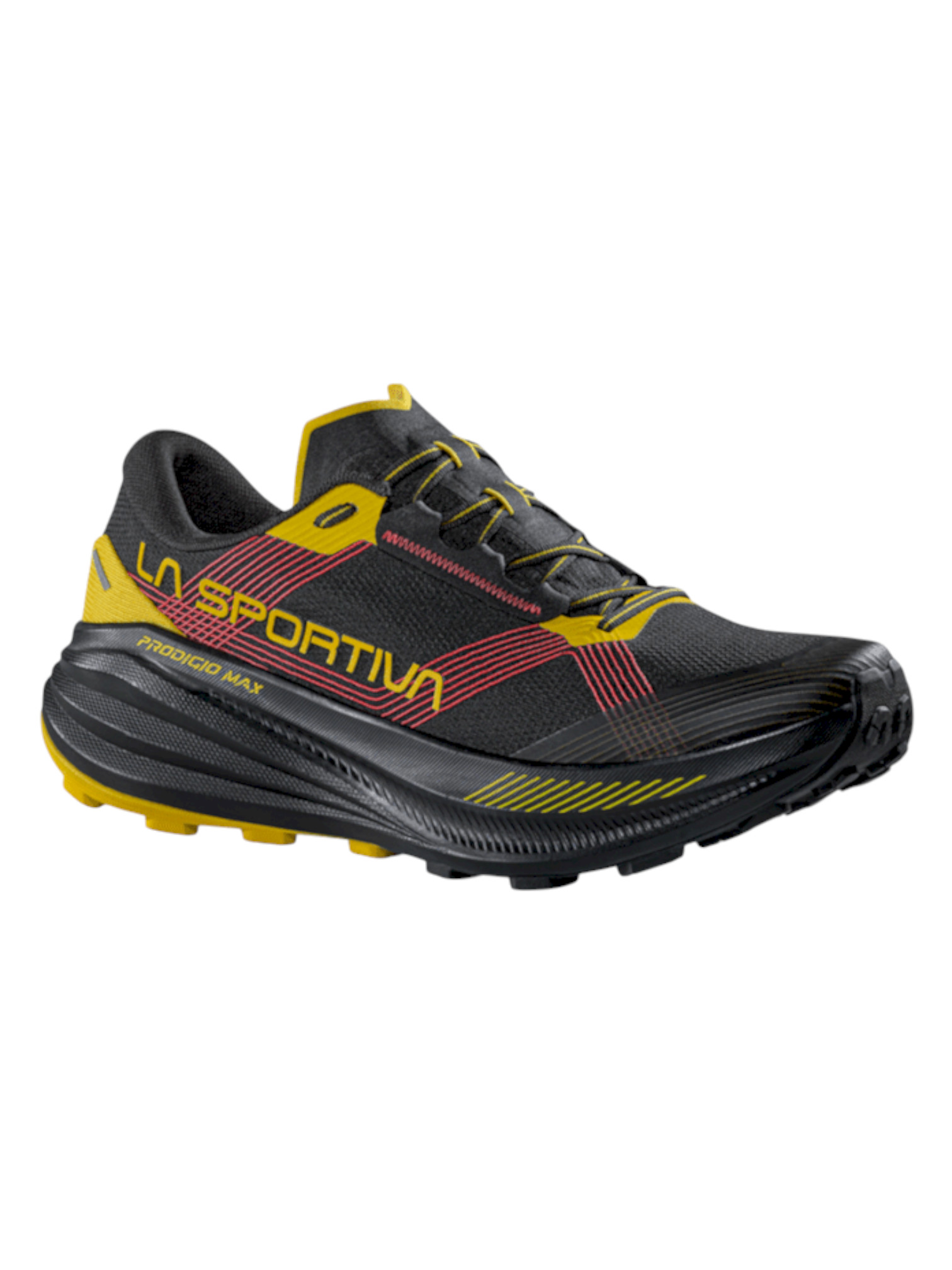 La Sportiva Trail-Laufschuhe Prodigio Max (für lange Strecken) schwarz/rot/gelb Herren, Größe Euro (US): 42,5