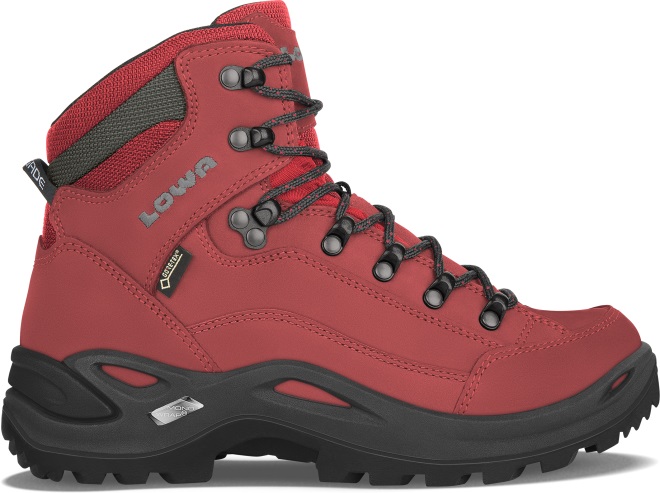 Lowa Wanderschuhe Renegade Mid GTX (All-Terrain, Nubukleder, wasserdicht) chilirot Damen (Gr. 37), Größe Euro (US): 38 (7)