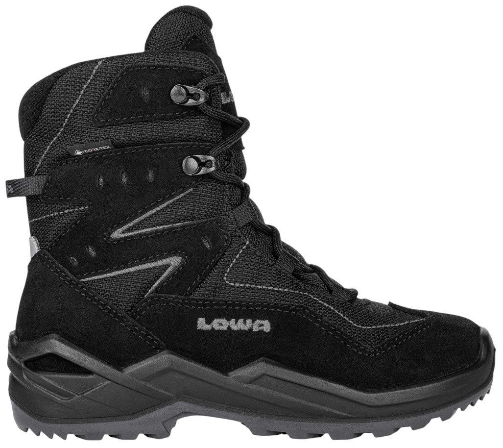 Lowa Winterstiefel Lino GTX High (Veloursleder/Textil, wasserdicht) 2025 schwarz/grau Kinder, Größe Euro (US): 37 (5)