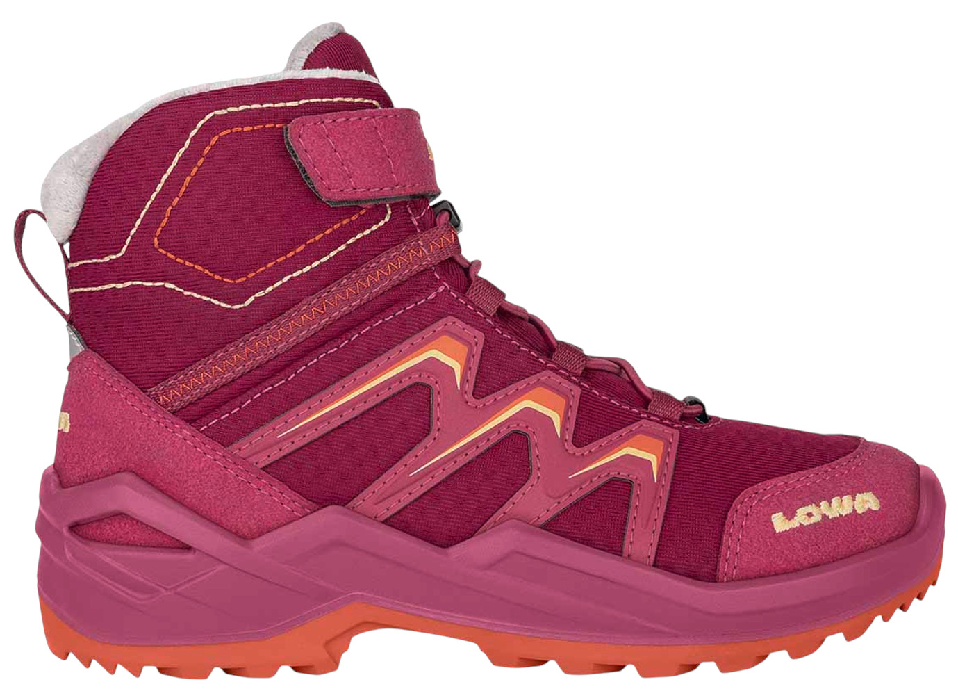 Lowa Winterschuhe Maddox Warm Mid GTX (Textil/Synthetik, wasserdicht) 2025 beere/orange Kinder, Größe Euro (US): 37 (5)