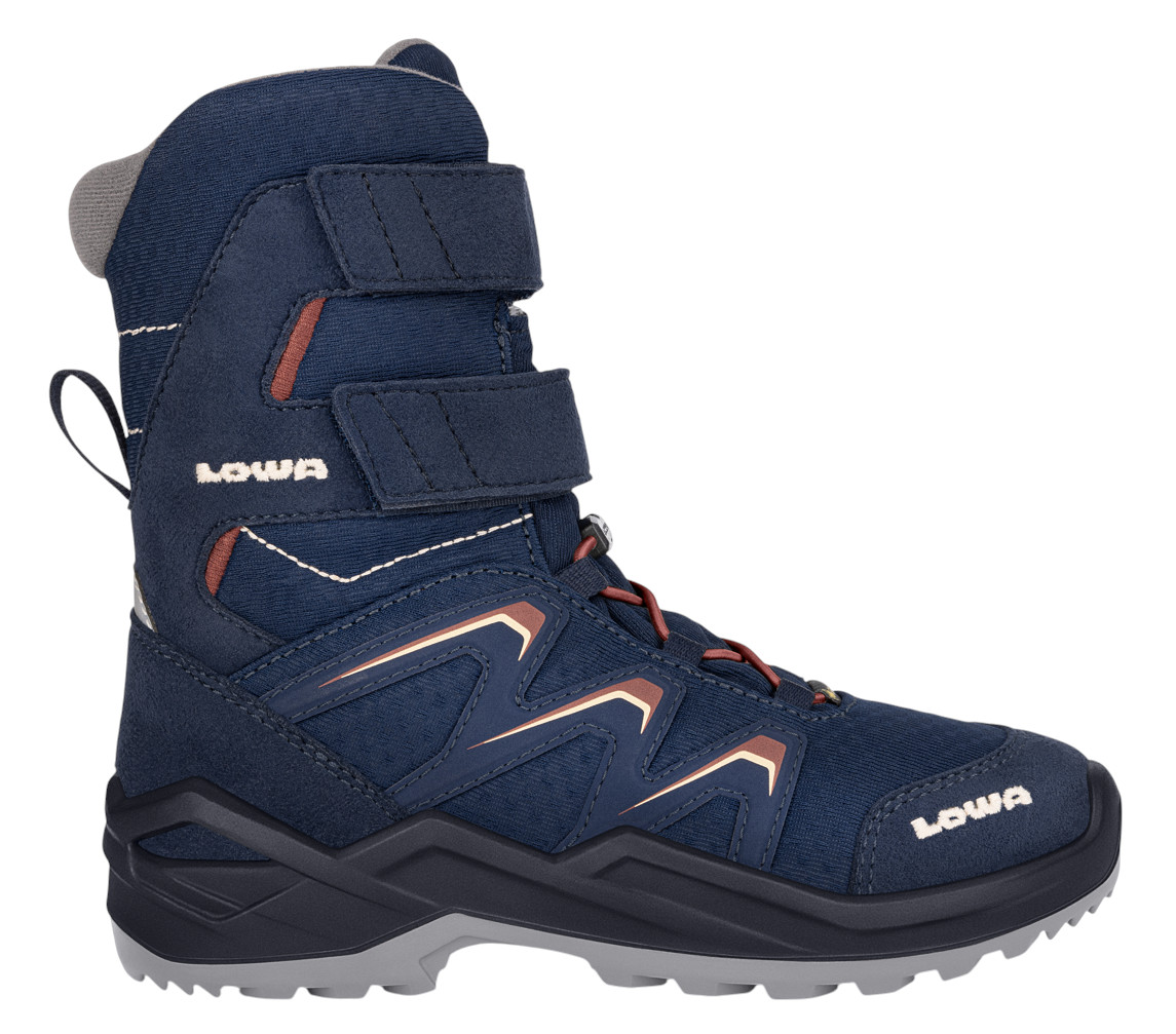 Lowa Winterstiefel Maddox Warm High GTX (Textil/Synthetik, wasserdicht) navyblau/rotholz Kinder, Größe Euro (US): 26 (9,5)