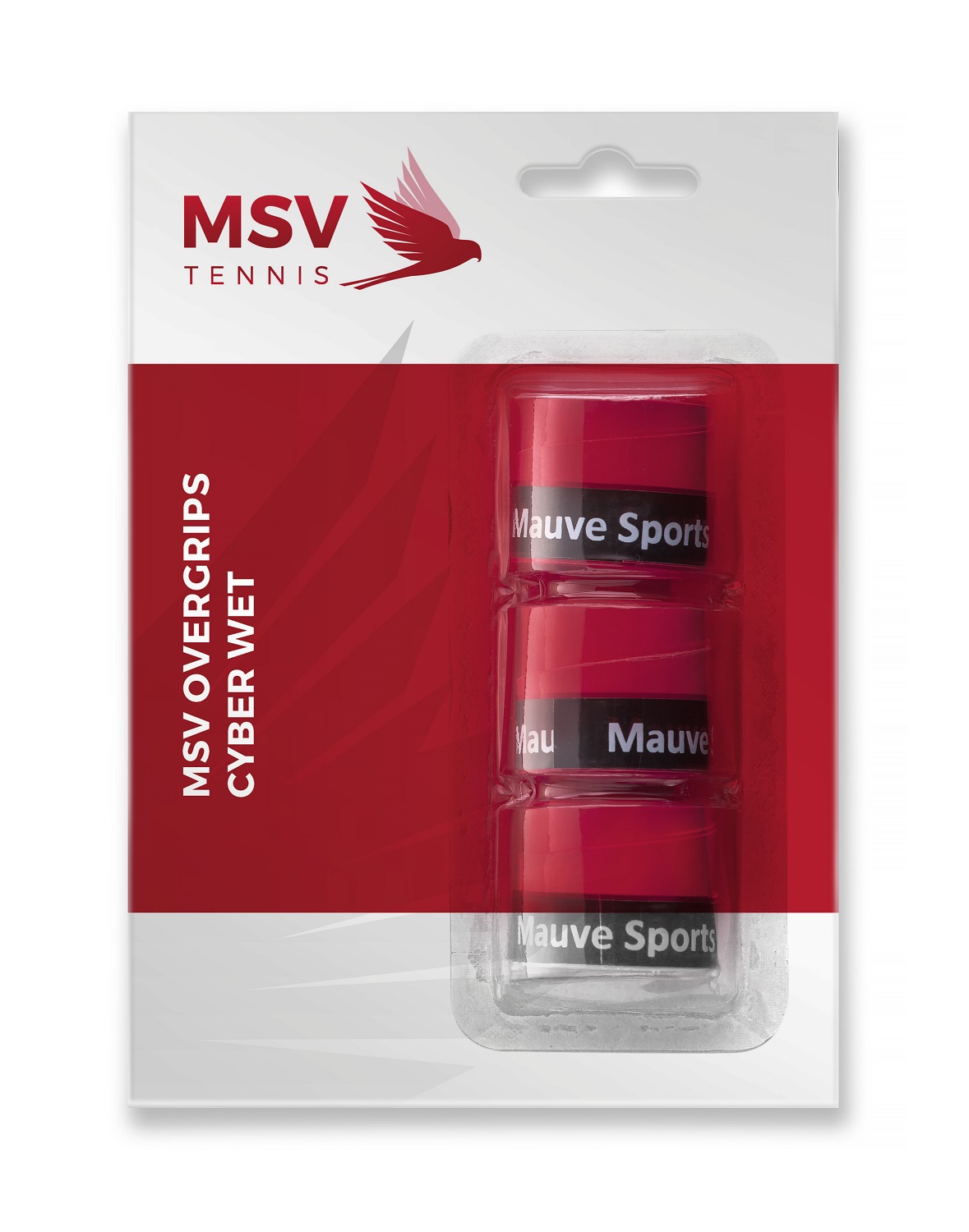 MSV Overgrip Cyber Wet 0.6mm (Schweissabsorption/Haltbarkeit) rot 3er