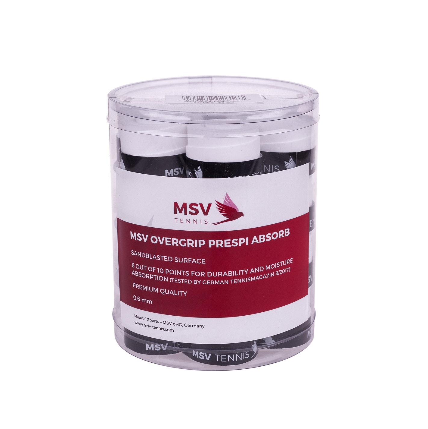 MSV Overgrip Prespi Absorb 0.6mm (Schweissabsorption/Komfort) weiss 24er Box