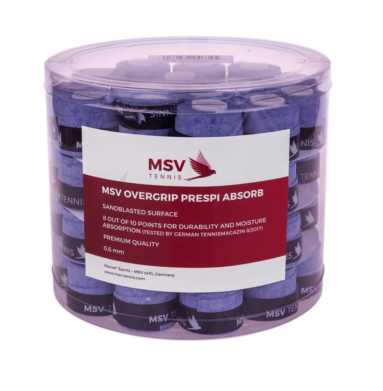 MSV Overgrip Prespi Absorb 0.6mm (Schweissabsorption/Komfort) hellblau 60er Box