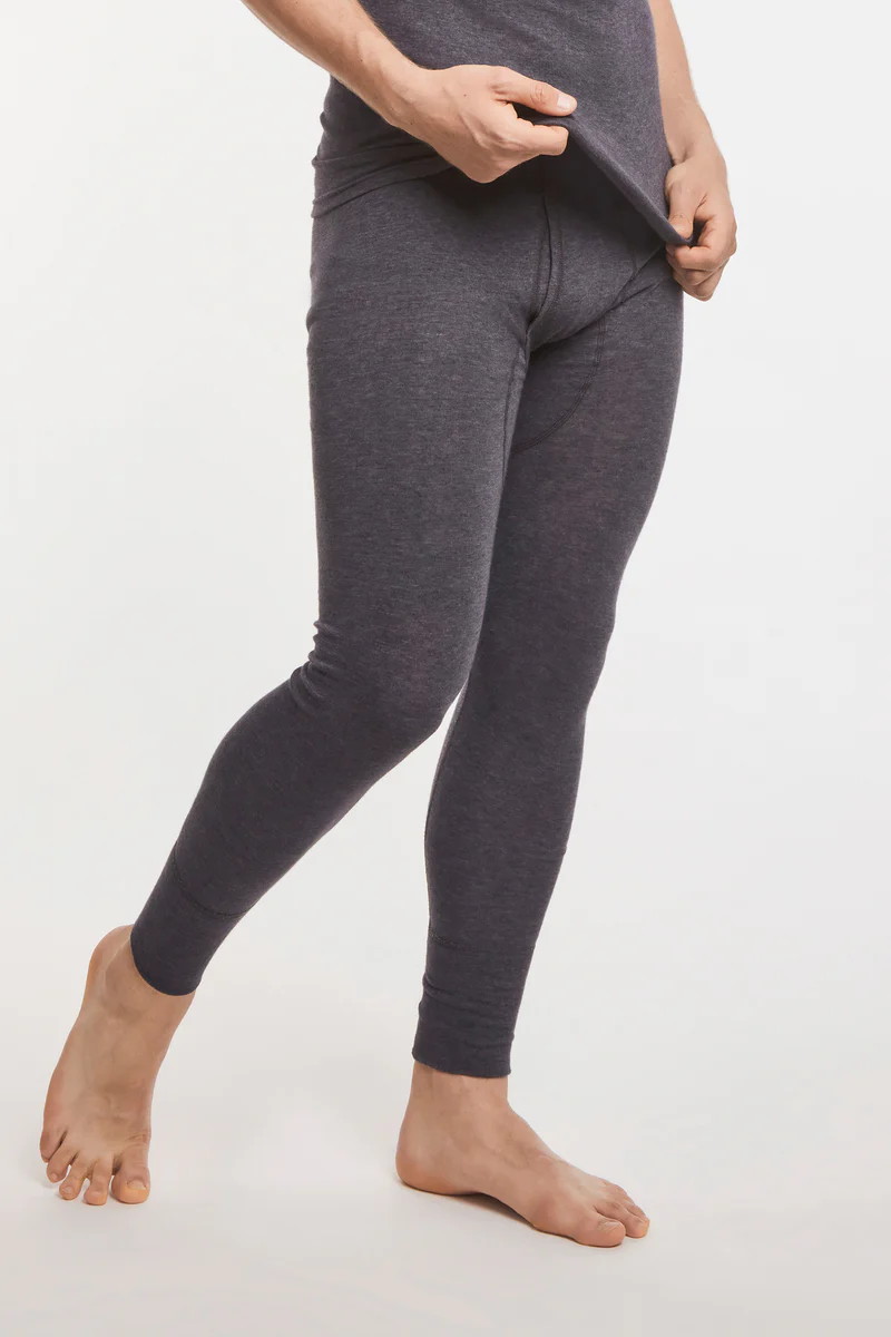 Medima Unterwäsche Unterziehhose mit Eingriff (20% Angora) lang schwarz/dunkelgrau Herren (Gr. M-L)