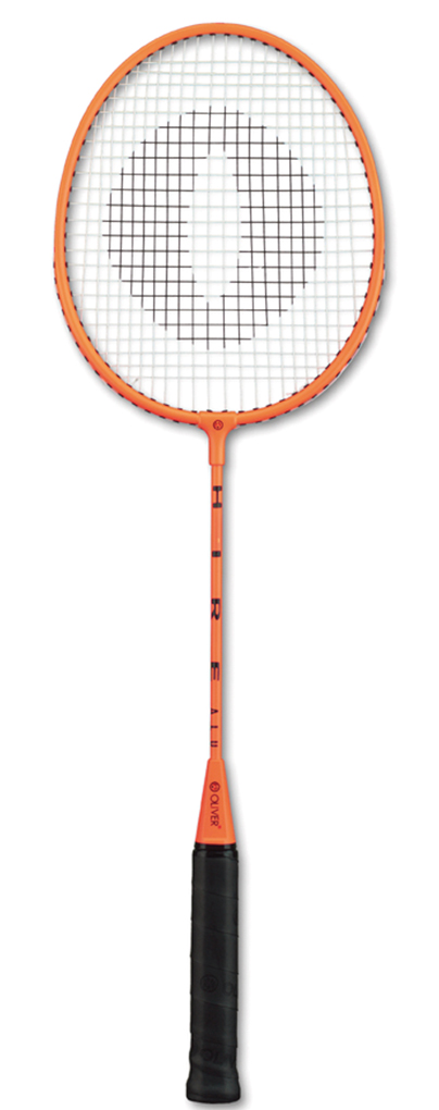 OLIVER Badmintonschläger Hire Aluminium (Schulsport, Freizeit, Sportcenter) orange - besaitet -
