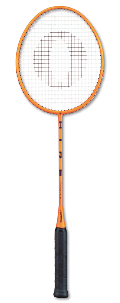 OLIVER Badmintonschläger Hire Graphite (Schulsport, Freizeit, Sportcenter) orange - besaitet -