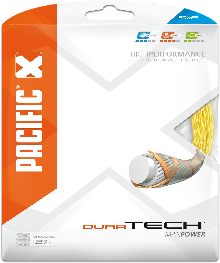 Pacific Tennissaite Dura Tech (Allround+Kontrolle) gold 12m Set