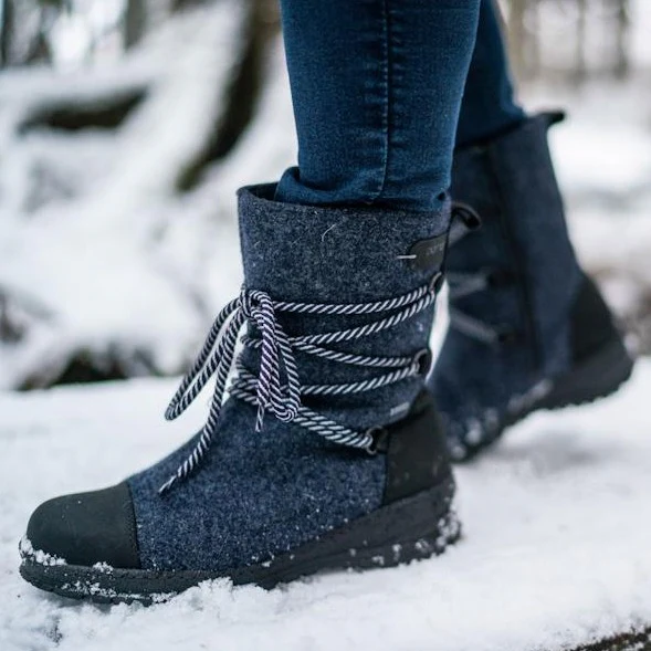 Pomar Winterstiefel Koli GTX (Filzstiefel, wasserdicht, breit, extrem warm) dunkelblau Damen