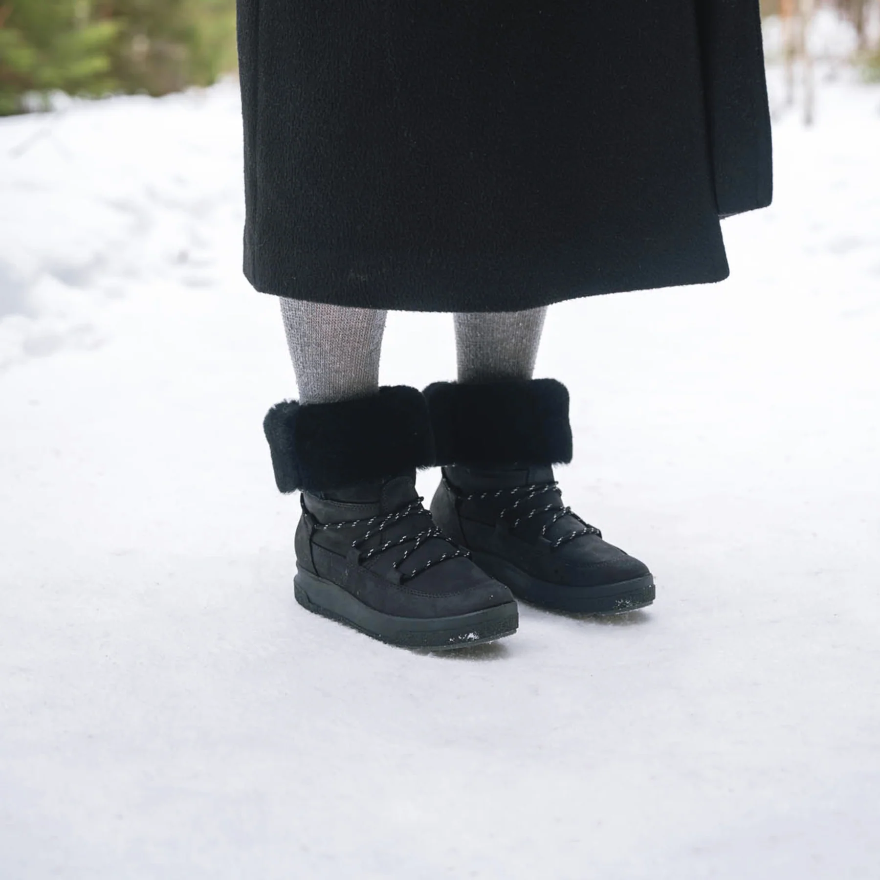 Pomar Winterstiefel Lappi GTX (Nubukleder, Lammfell) schwarz Damen