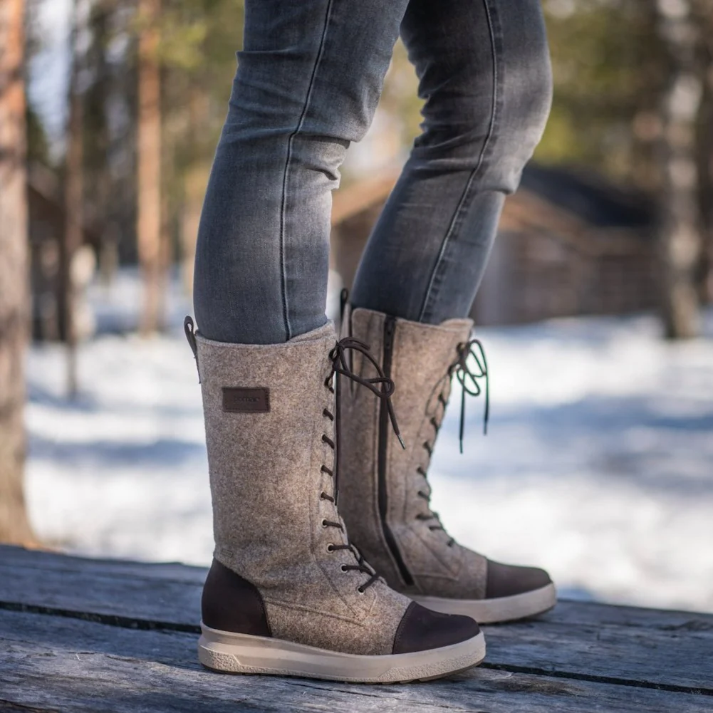 Pomar Winterstiefel JÄÄTIKKÖ GTX (Filzstiefel, wasserdicht, breit, extrem warm) sandbraun Damen